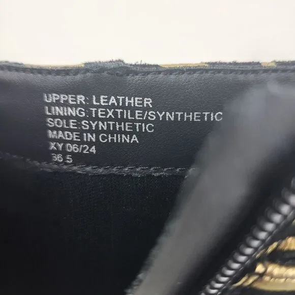 Kurt Geiger Women Zebra Print Black Gold Leather Stud Ankle Boots 6.5 - Picture 12 of 14